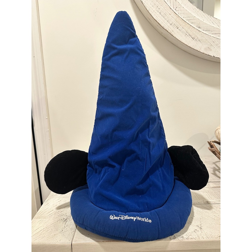 Walt Disney World Sorcerer Mickey Mouse Wizard Fantasia Hat Blue Adult Plush